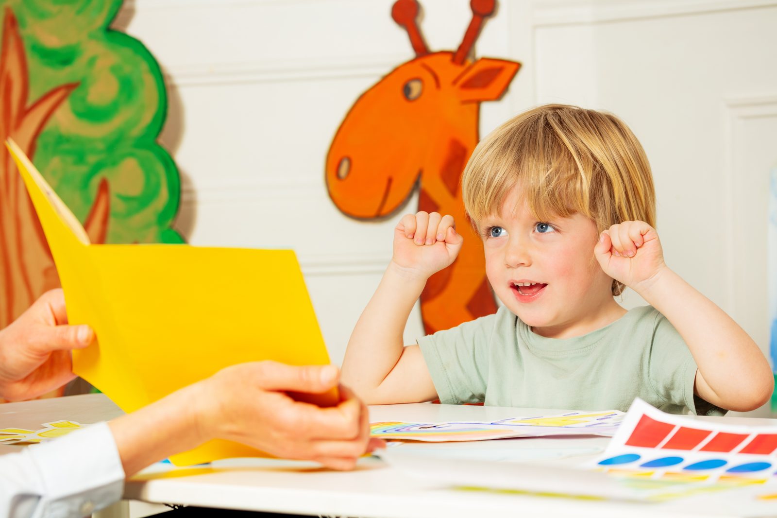 Child smiling during an ABA therapy session