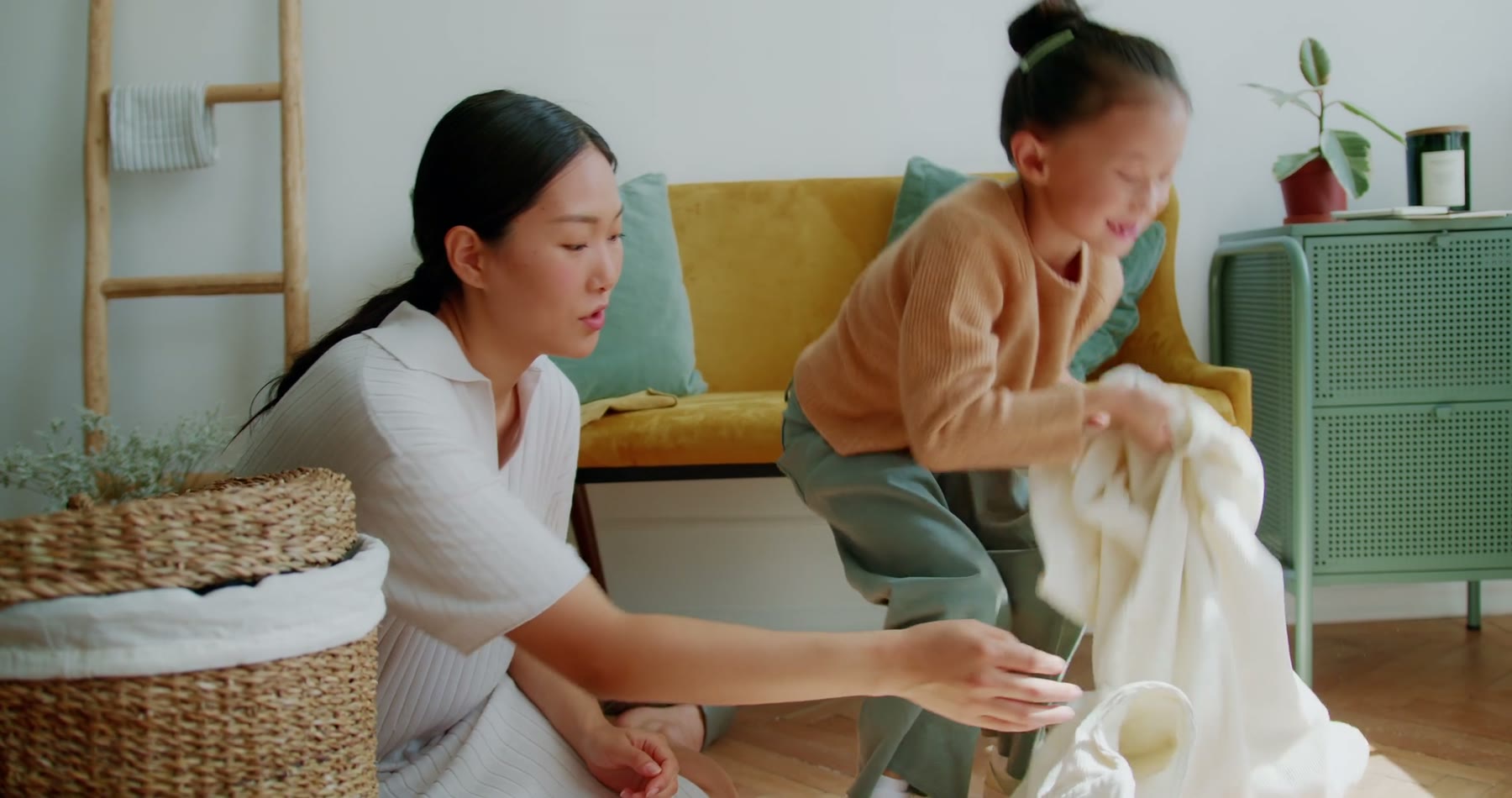 Parent and child reviewing a weekly schedule together